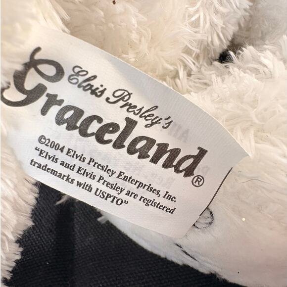 2004 GRACELAND ELVIS PRESLEY 12" STUFFED TEDDY BEAR WITH PINK LEATHER JACKET - Picture 5 of 5